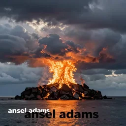 a burning island by ansel adams