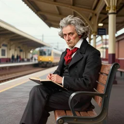 beethoven waiting at the saddleworth railway station in australia