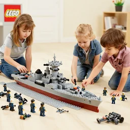 kids playing d-day with lego, warships, casualties, photo, soldiers n-10