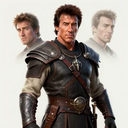 portrait of a dungeons and dragons old veteran warrior who looks like sylvester stallone by ralph horsley, rossdraws, ilvya kuvshinov, matte painting, highly detailed, pixar, maya, artstation