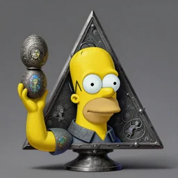 anthropomorphic d 2 0 triangle head in opal darkiron danny devito balancing egg, intricate, elegant, highly detailed homer simpson, digital painting, artstation, concept art, sharp focus, illustration, art by artgerm, bob eggleton, michael whelan, stephen hickman, richard corben, wayne barlowe, greg rutkowski, alphonse mucha, 8 k
