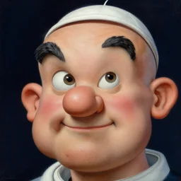 portrait of a popeye, extreme fine detail background, night, highly detailed, detailed eyes, high quality, digital painting, hyperrealistic, by gaston bussiere, j. c. leyendecker, craig mullins