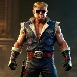 donald trump in mortal kombat video game, screenshot