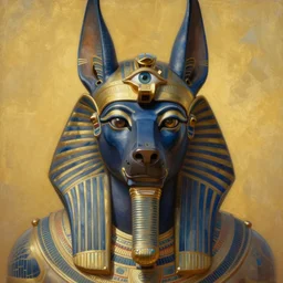 breathtaking soft painting of horus with a third eye in her forehead with an intricate retrofuturistic helmet in a golden sky, realistic symmetrical face features, rembrandt style, elegant, highly detailed, artstation, concept art, matte, sharp focus, art by tom bagshaw, and greg rutkowski