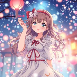 isekai cute anime girl in a magical music video, stylized, beautiful lineart, depth focus, rankings pixiv, artstation, p 3, soft lighting, srgb, 4 k artstation, hdr, cinematic, by kadokawa, nitroplus, mihoyo, kodansha, shogakukan