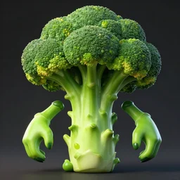 broccoli goblin monster, symmetrical, highly detailed, digital art, sharp focus, trending on art station, anime art style