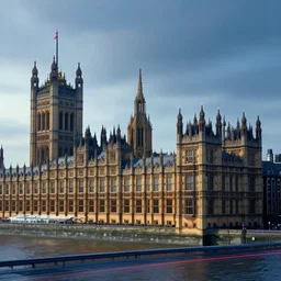 Palace of Westminster in 2072, cyberpunk, trending on artstation, 4k