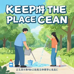 a propaganda poster about keeping the place clean.