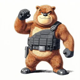 tactical punished bonzi buddy concept art, by yoji shinkawa, felt tip pen