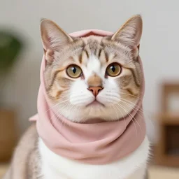 cute cat wearing hijab, beautiful, portrait