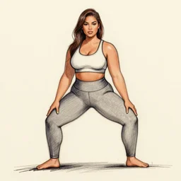 milt kahl sketch of thick and curvy victoria justice in yoga pants