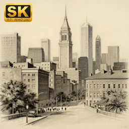 city of boston, sketched by leonardo davinci, digital painting, 4 k