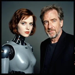 cinestill 5 0 d candid photographic portrait by steven spielberg of two female androids