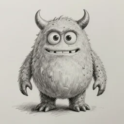a pencil sketch of a monster
