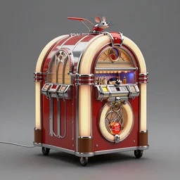 adventurer ( ( ( ( ( 1 9 5 0 s retro future robot mouse jukebox wagon house. muted colors. ) ) ) ) ) by jean baptiste monge!!!!!!!!!!!!!!!!!!!!!!!!! chrome red
