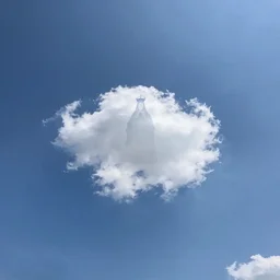 wide angle sky with 1 0 0 0 0 8 0 0 0 0 1 virgin mary cloud in center