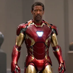 DSLR film still of Denzel Washington as Iron Man in new Avengers movie, 4k