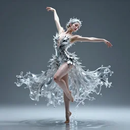 a highly detailed ethereal full body, digital image of a elegantly posed dancing futuristic woman beautifully intertwined in realistic chrome foliage dress liquid like water, full body shot, by Andrew Chiampo, artstation, and Frederik Heyman, extremely detailed woman, stunning volumetric lighting, hyper realism, fantasy, intricate detail, 4k,