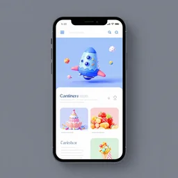 mobile website design for a candy spaceship website