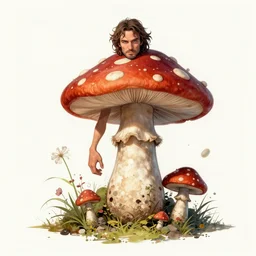 gerard depardieu as a mushroom troll fantasy concept sketch