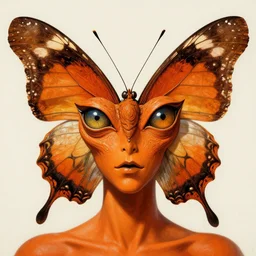 butterfly mf doom reptile eyes, orange skin. intricate, elegant, highly detailed, centered, digital painting, artstation, concept art, smooth, sharp focus, illustration, artgerm, tomasz alen kopera, peter mohrbacher, donato giancola, joseph christian leyendecker, wlop, frank frazetta