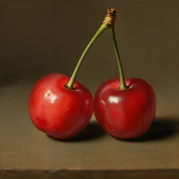 insanely fine detail, still life classical academical oil paintintg, a fragment with a close - up cherry. flemish baroque, dutch, netherlands.
