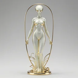 minimalistic artnouveau style alien vampiress goddess by rene lalique 8 k