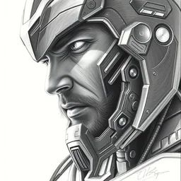 a sketch of a robotic suit based off of thor the god of thunder and iron man | venom movie, robot knight | ~ ~ cinematic ~ ~ lighting | award - winning | closeup portrait | by donato giancola and mandy jurgens and charlie bowater | featured on artstation | pencil sketch