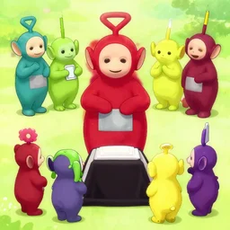 teletubie funeral, concept art, digital art, trending artstation