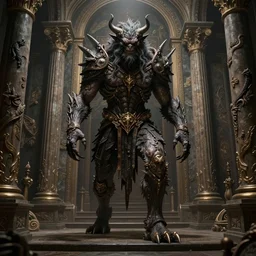 this monster stands ever at the threshold of each new onward step and is in very truth the son of perdition, 8k image, ultrarealistic, elaborate and emotive, transcendental