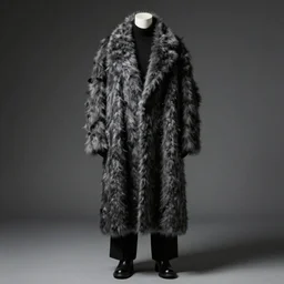 The yeti modelling a highly experimental coat by Yohji Yamamoto