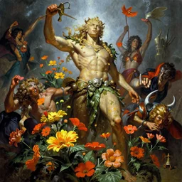 epic flowers, by Frank Frazetta, Greg Rutkowski, Boris Vallejo, epic fantasy character art, Exquisite detail, post-processing, low angle, masterpiece, cinematic