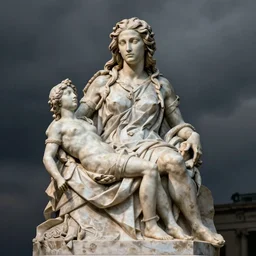 bust sculpture of Gal Gadot as pieta, by Michelangelo, photorealism