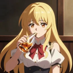 Marisa from touhou drink the whisky, anime screenshot
