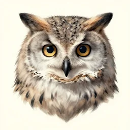 ( ( ( ( wolf ) ) ) ) with the head of an owl, art reference sheet, featured on artstation
