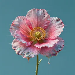 a beautiful flower blooming, liquified, glitch art, decayed, by alberto seveso, by david mcleod, octane render, unreal engine