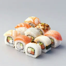 a mountain of sushi