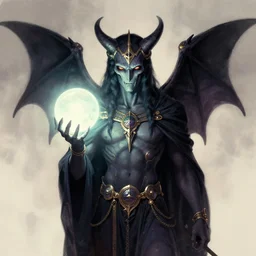 Baphomet holding his glowing orb