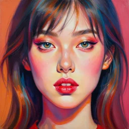 pizza face female, vivid colors, photorealistic painting by mandy jurgens, trending on artstation, photorealism, detailed painting, behance hd, hyper realism