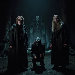 the haunted world, film still from the movie directed by denis villeneuve and david cronenberg with art direction by h. r. giger and bernie wrightson, wide lens
