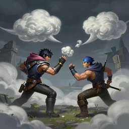 beggers in LOL fighting with clouds