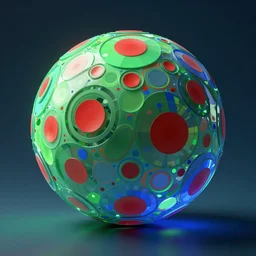 surreal, abstract, voronoi cutout lightballs, red, cinema 4 d, desenho, abstract, c 4 d, ball, 3 d, green, mrt, light, blue, hd wallpaper