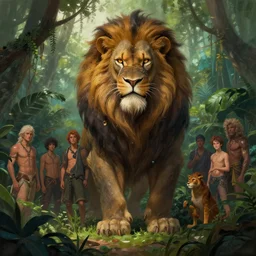 An beautiful digital painting of a jungle lord, by Stanley Artgerm Lau, frank frazetta, Rossdraws, James Jean, gerald brom, Andrei Riabovitchev, Marc Simonetti, and Sakimichan, trending on artstation, SFW version