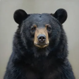 portrait painting of anthropomorphic black bear by jeremy mann, only one head single portrait
