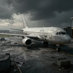 beautiful lifelike dark gritty photograph of a post - apocalyptic airport. beautiful perfectly shaded cinematic lighting, epic!!!!! volumetric lighting, greg rutkowski, trending on artstation, hyper detailed, 4 k, high quality, smooth, sharp focus