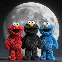 three elmo moon