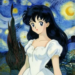 anime goddess, by vincent van gogh