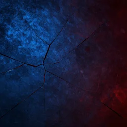the brittle. digital art, beautiful, detailed, grungy. blue and dark red color scheme