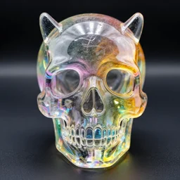 jelly crystal skull rainbow clear monster
