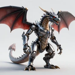 a robot designed to have the same abilities of a dragon, octane render, 3D